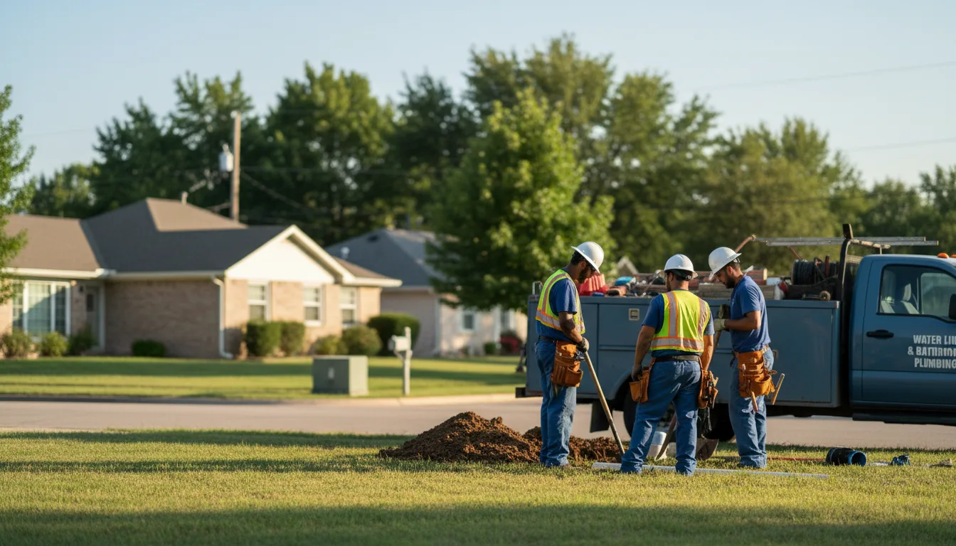 Residential water line and bathroom plumbing service in Powell, MO